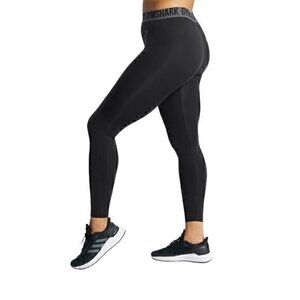 Gymshark Womens Fit Leggings Black Seamless Full Length Logo Elastic Waist S New